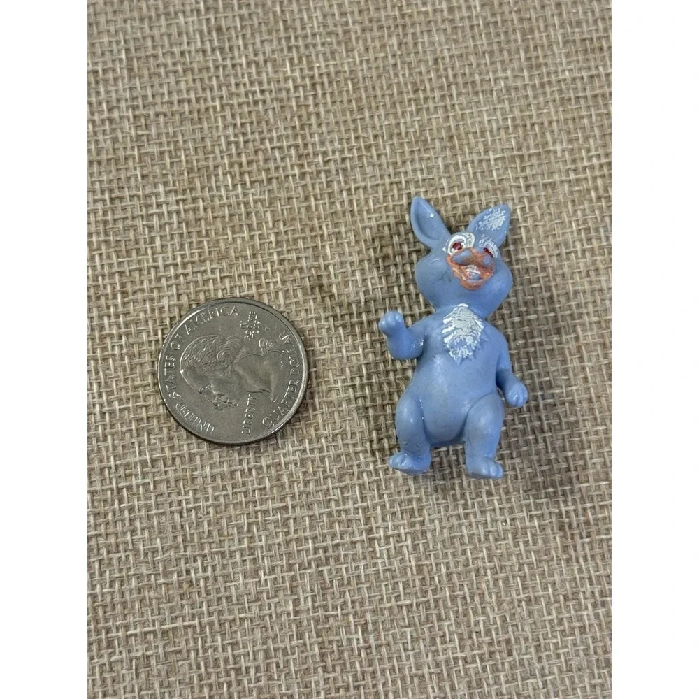 Vintage Blue Pink White Rabbit Bunny Plastic Figure No. 922 HONG KONG